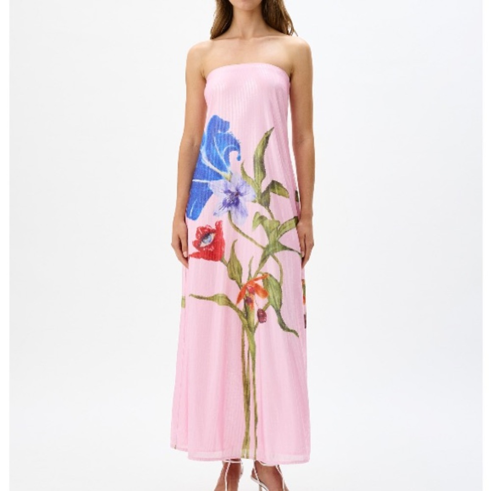 BIANCA STRAPLESS SEQUIN MAXI DRESS - Pink